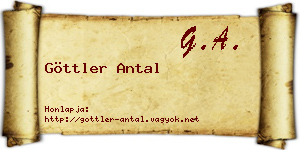 Göttler Antal névjegykártya